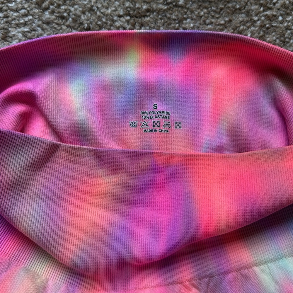 Pink Tie-Dye Workout Shorts - Picture 3 of 4